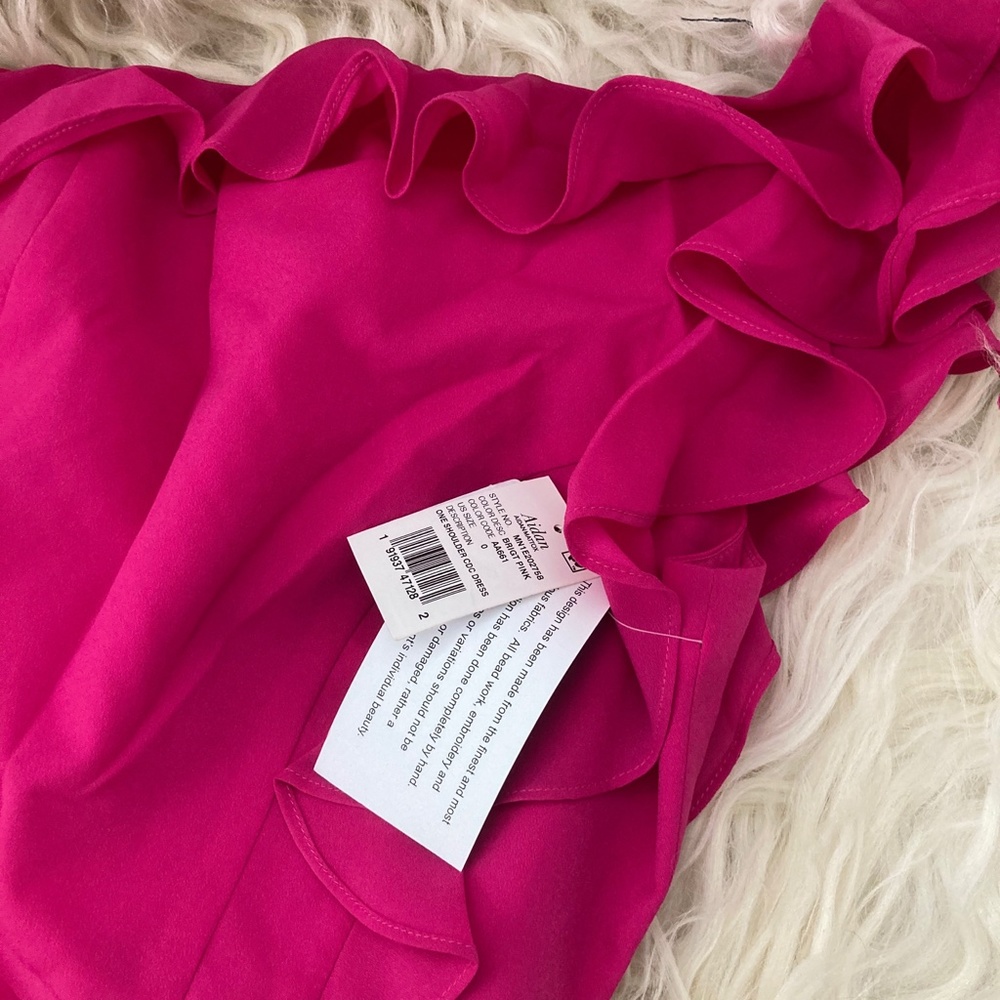 Aidan by Aidan Mattox Pink One Shoulder Dress - Picture 6 of 8